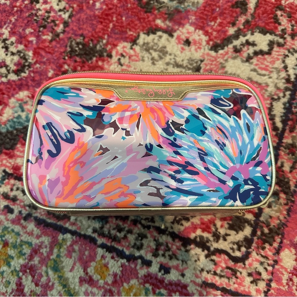 Lilly Pulitzer Double Zip Cosmetic Bag EUC